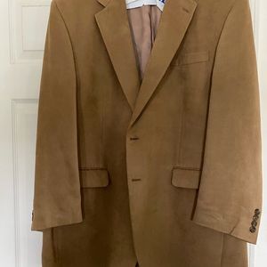 Chaps by Ralph Lauren, sports jacket, tan, faux suede, 44 Long, mint condition.